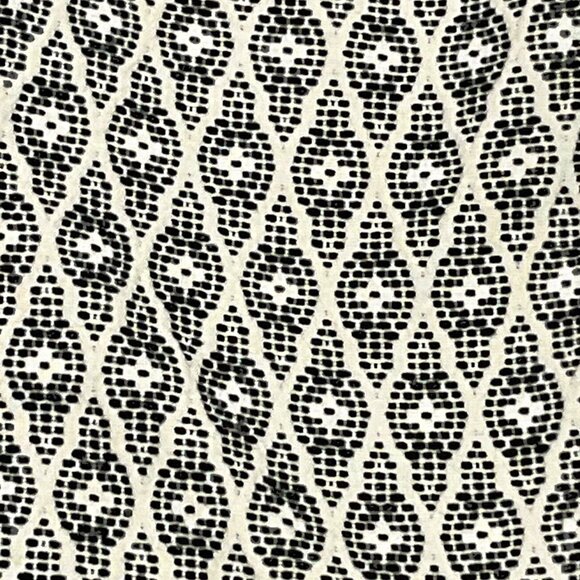 MERONA Crop Pants Size 6 Classic Cotton Embroidered Pattern Black & White - Picture 5 of 13